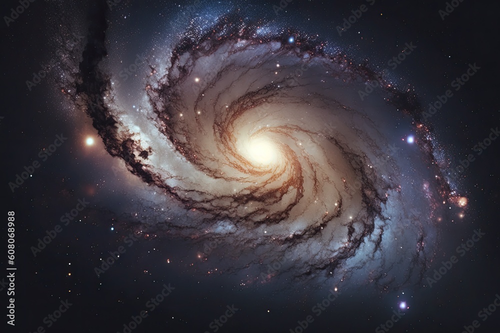 spiral galaxy with a stunning starry background Generative AI