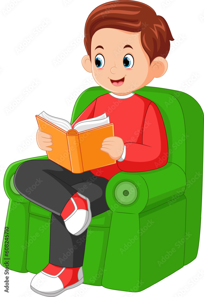a father enjoying a work holiday relaxing on the couch and reading a book