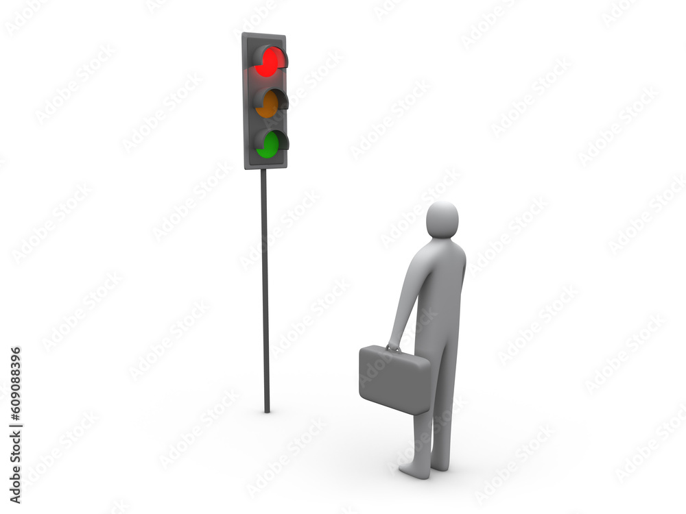 Traffic Light - Business Activity Stopped.