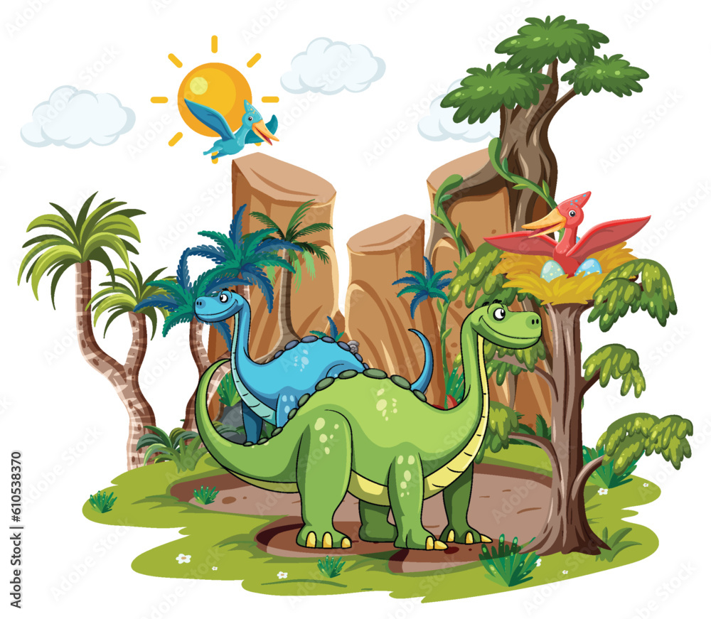 Dinosaur in Cartoon Style