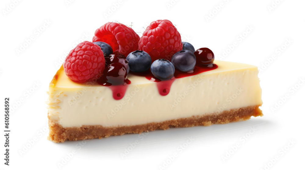 Slice of Cheesecake on white