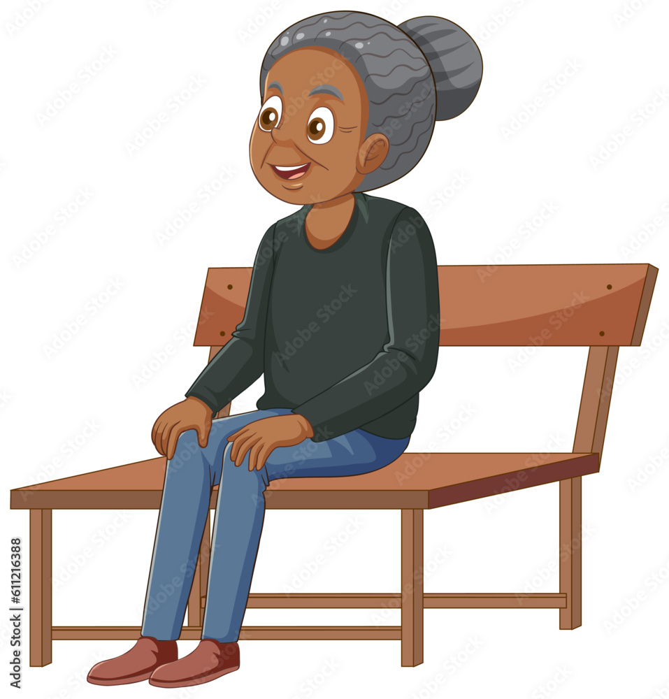 African American Woman Sitting on Bench