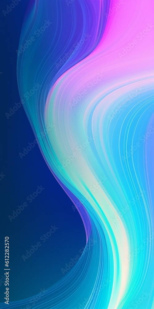 Blue pink gradient abstract curve fluid on dark blue background. Created with Generative AI technolo
