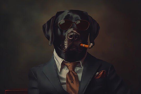 商务狗的肖像