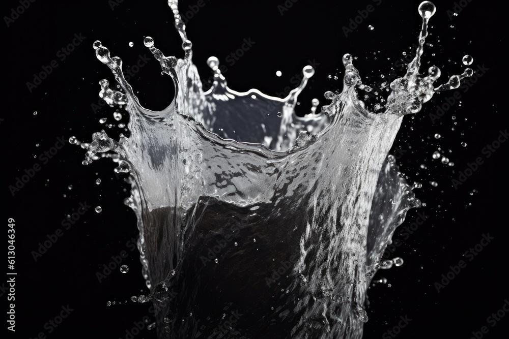 Ai. Splash - Fresh Drop In Water. Generative AI.