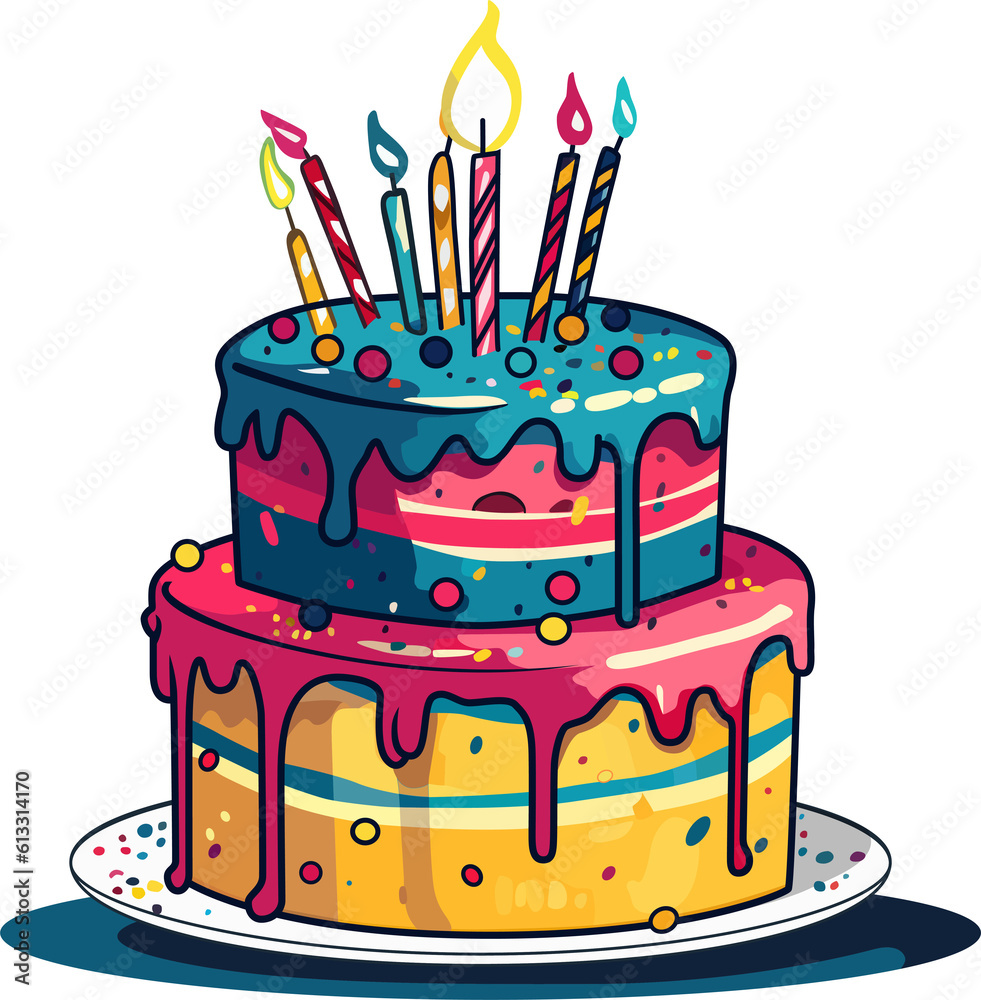 Birthday Cake Vector Illustration.
