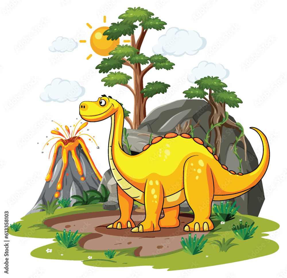 Dinosaur in Cartoon Style