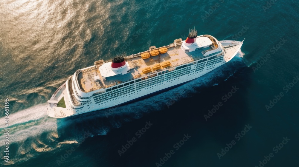 Cruise Ship, Cruise Liners beautiful white cruise ship above luxury cruise in the ocean sea, Concept