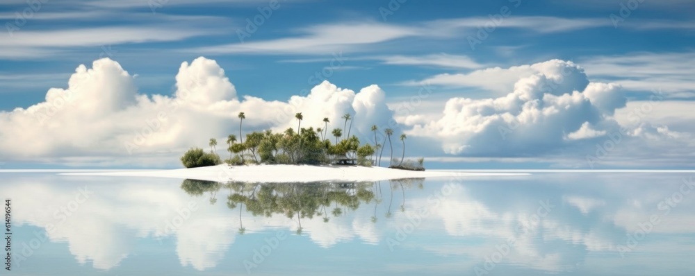 Paradise beach natural background. Illustration Generative AI.