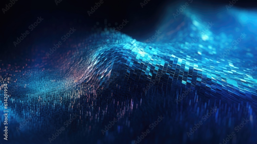 Abstract blue digital background. Big data visualization. Science background. Generative ai