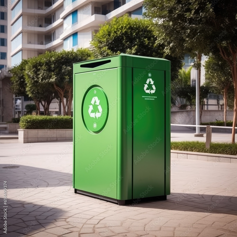 Garbage bins for waste collection and sorting, Waste recycling concept.