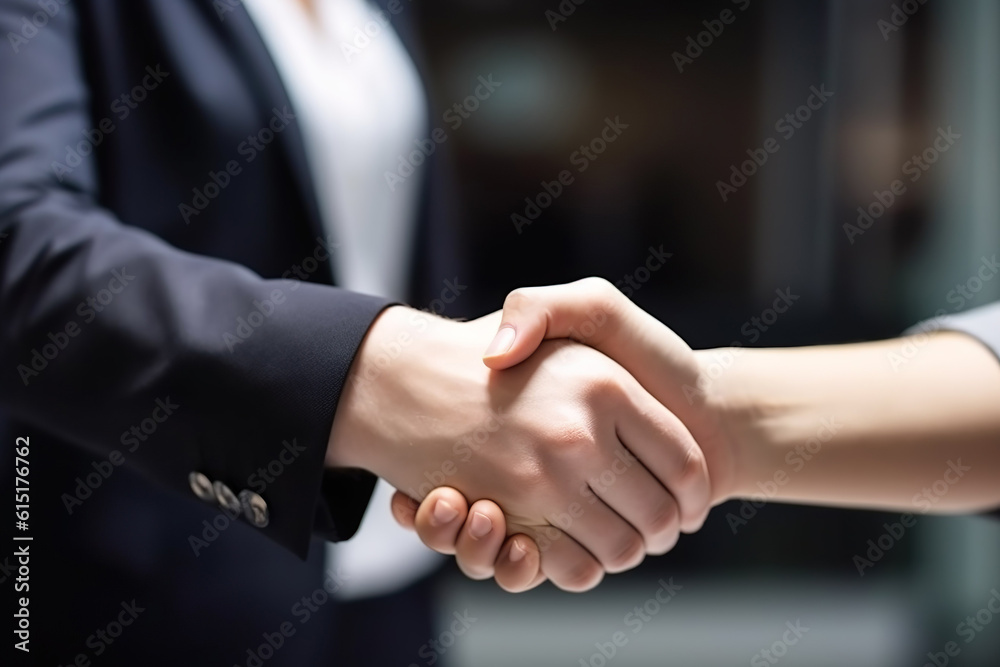 A Symbol of Professionalism: Captivating Close-Up of a Handshake between Two Men in an Office Settin