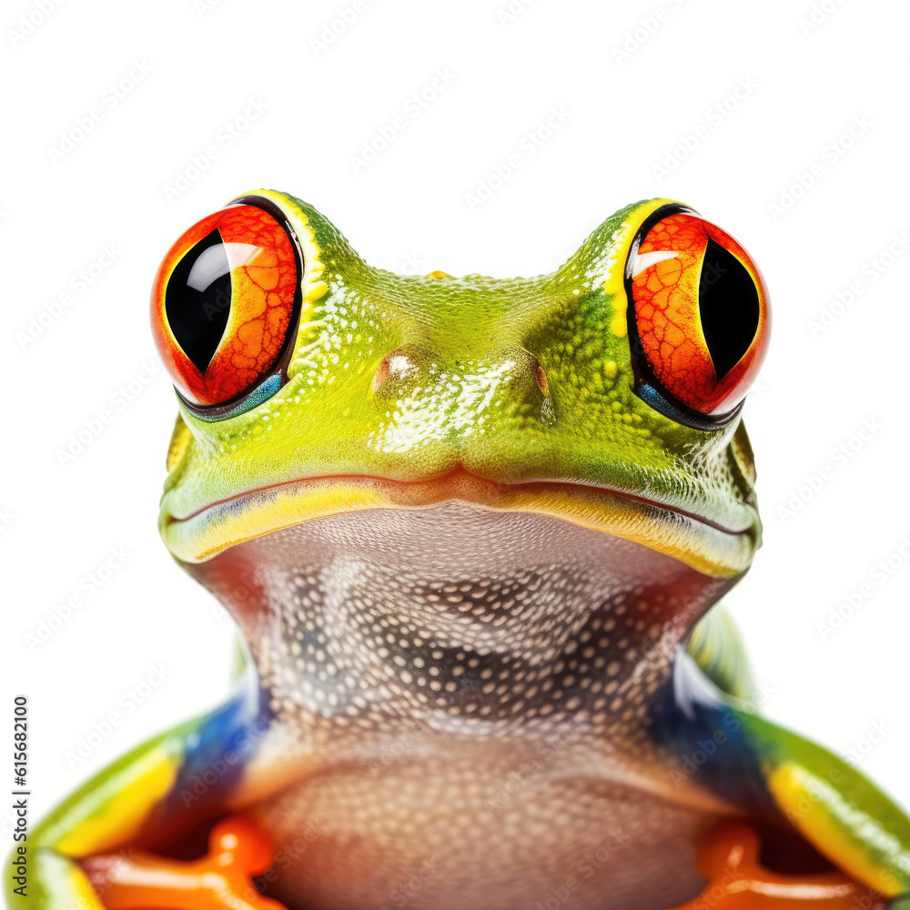 Closeup of a Red-Eyed Tree Frogs (Agalychnis callidryas) face
