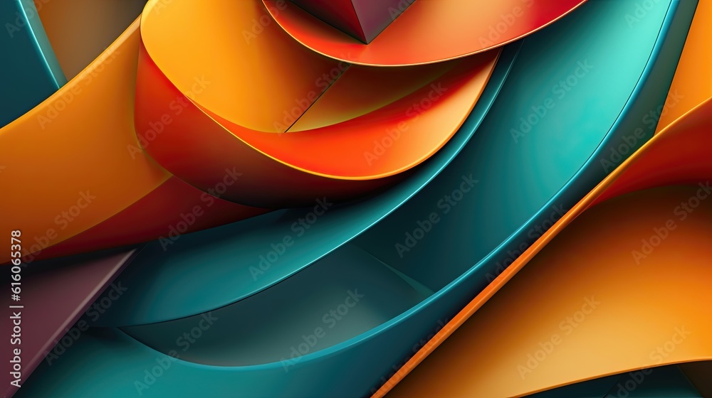 Abstract wallpaper colorful design, shapes and textures, colored background, teal and orange colores
