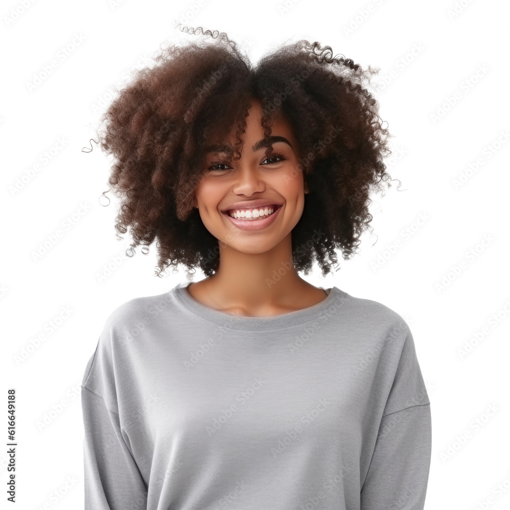 Beautiful african american girl. Illustration AI Generative.