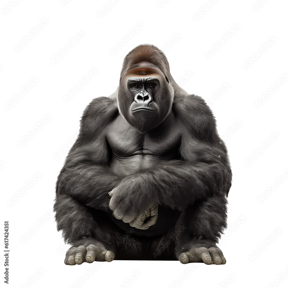 gorilla isolated on white background.