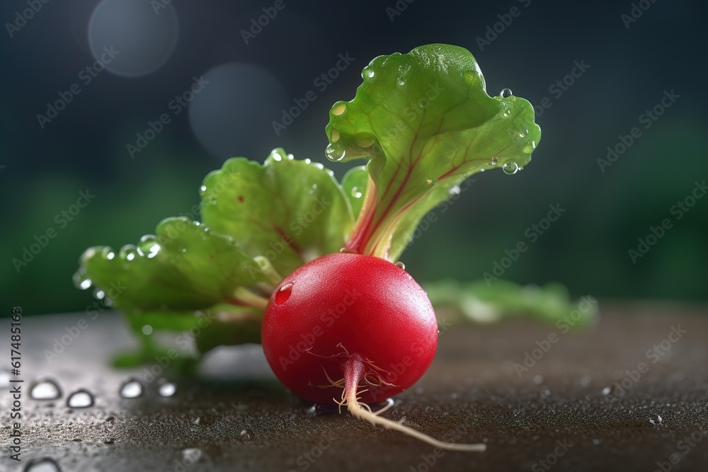radish is on the table. generated by AI.
