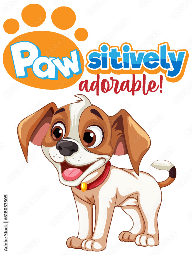Paw sitively Adorable Cute Puppy Cartoon