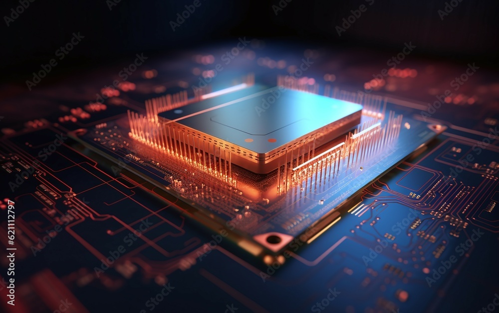 AI processor on a electronic circuit board