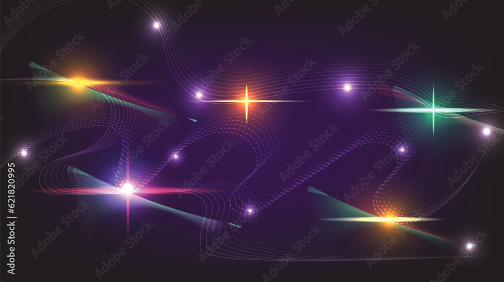 Grid of vector abstract graphic light patterns.Digital frequency Curved wavy line,smooth stripe. mod