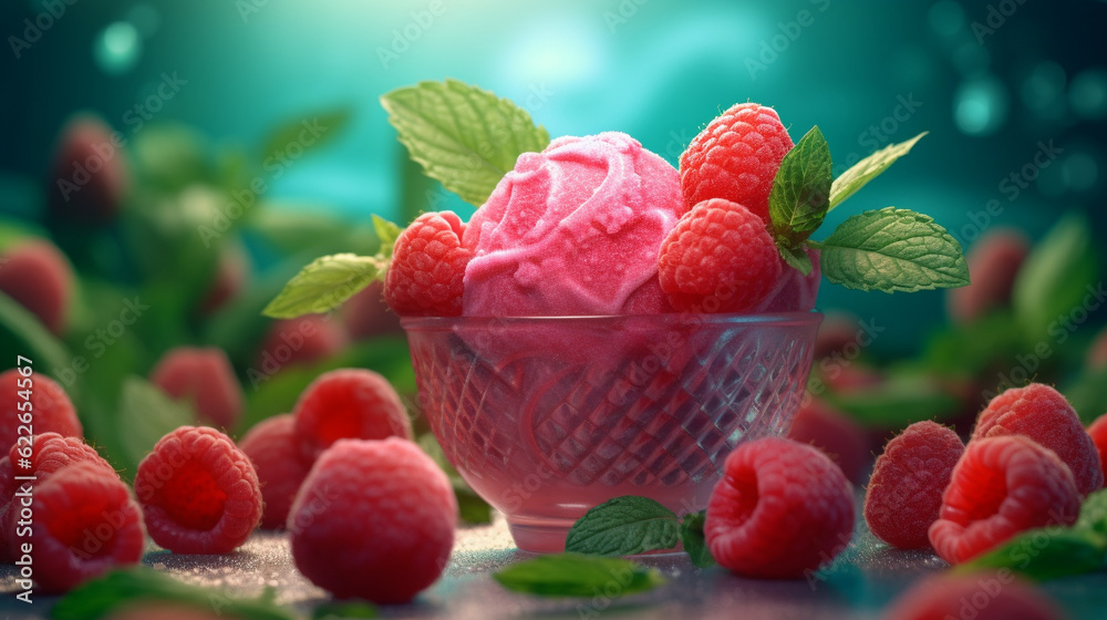 strawberry ice cream HD 8K wallpaper Stock Photographic Image