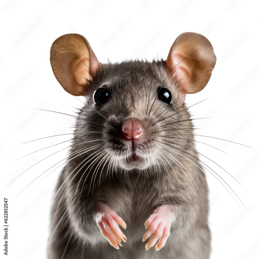 Rat face isolated. Illustration AI Generative.