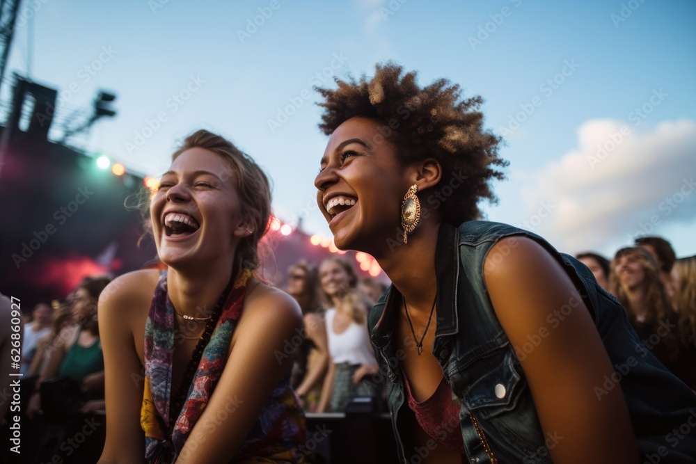 People on concert at a music festival