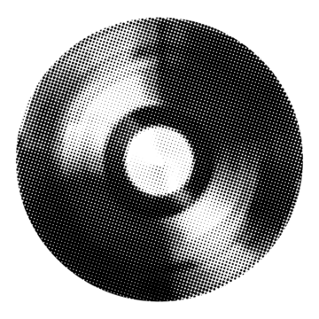 乙烯基长播放唱片孤立复古半色调效果拼贴元素用于混合媒体复古点状纹理杂志垃圾朋克风格