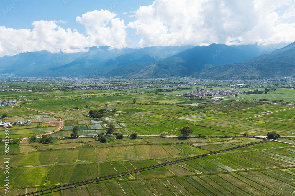 Fields and villages in Yunnan, China.