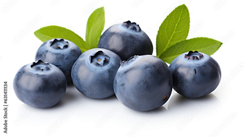 Fresh blueberries on white background 
