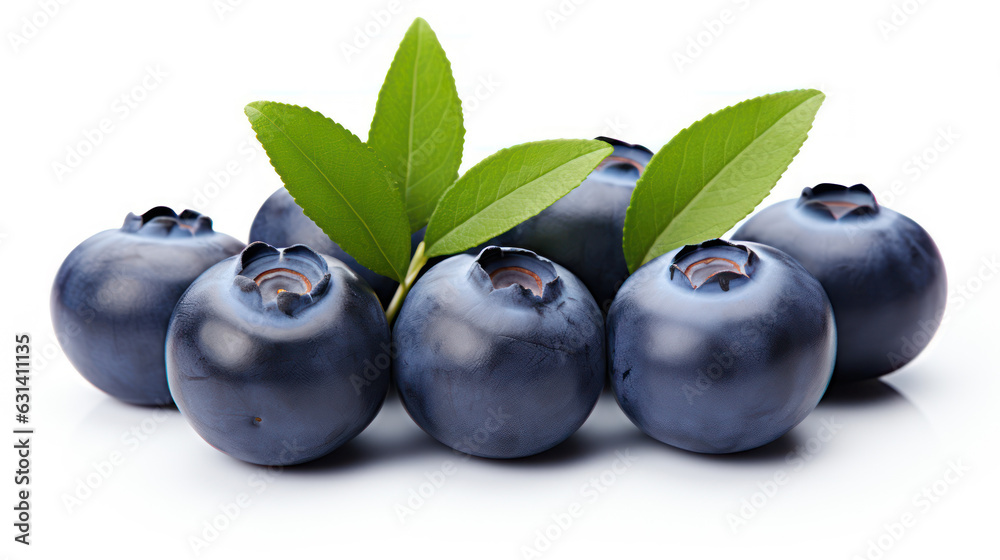 Fresh blueberries on white background 
