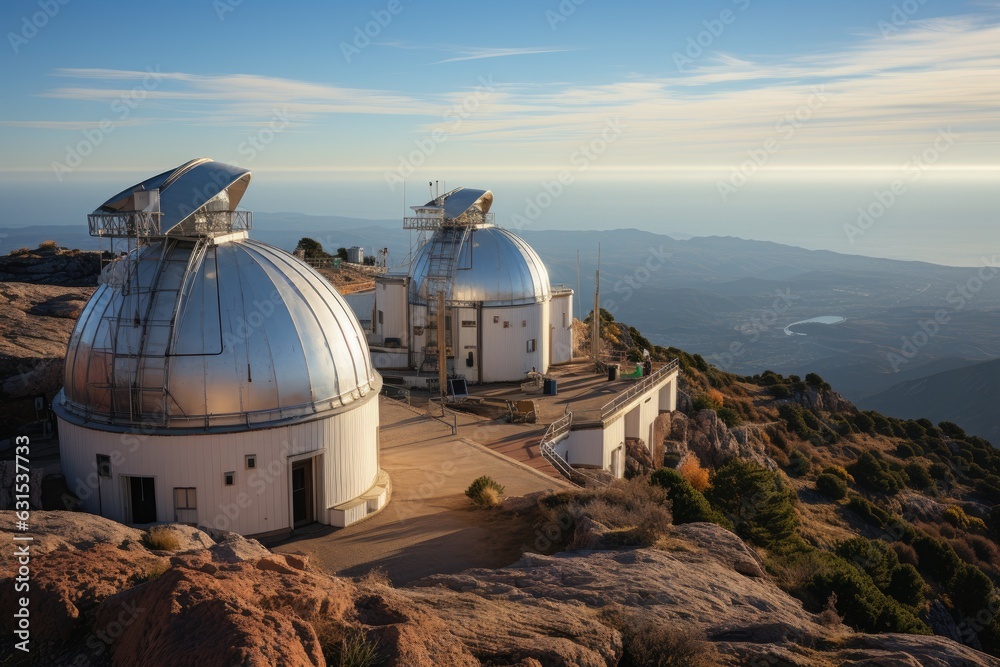 Huge astronomical observatory against the blue sky.