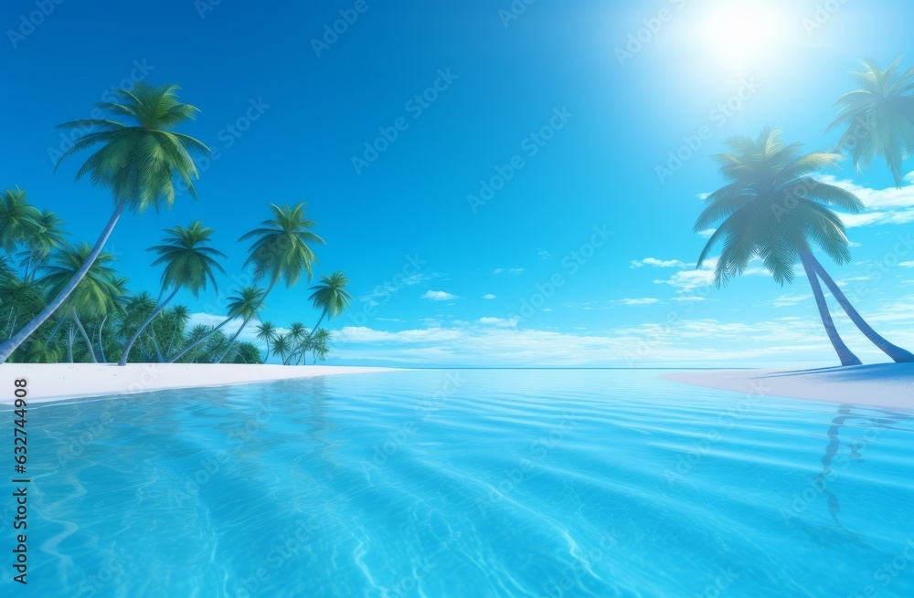 Tropical island beach wallpaper