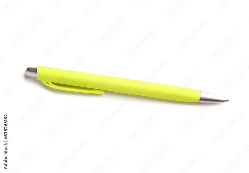 Yellow pen on white background
