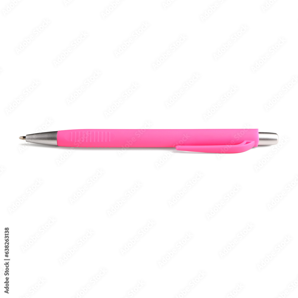 Pink pen on white background