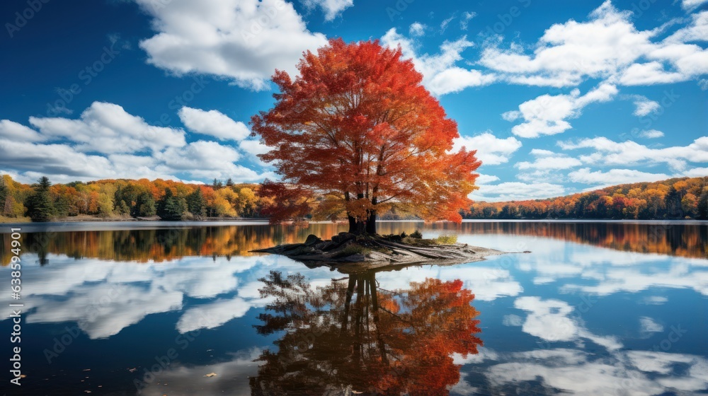 Autumn color trees background