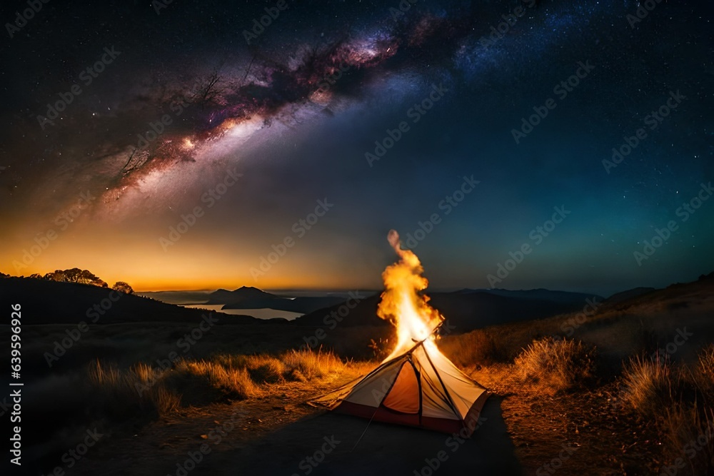 camping at night