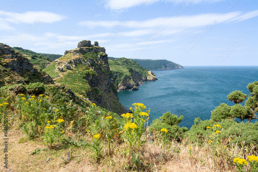 Valley of Rocks, Lynmouth, Lynton, United Kingdom, Europe. View of the cliffs in Wales.