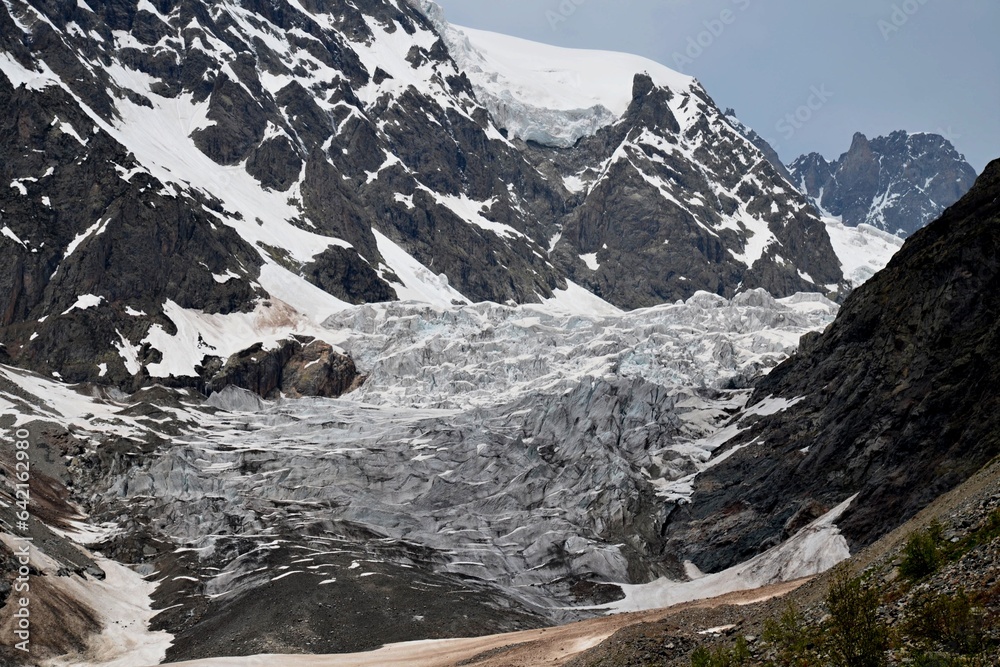 Glacier Chalaadi in Mestia, Georgia, Europe. 