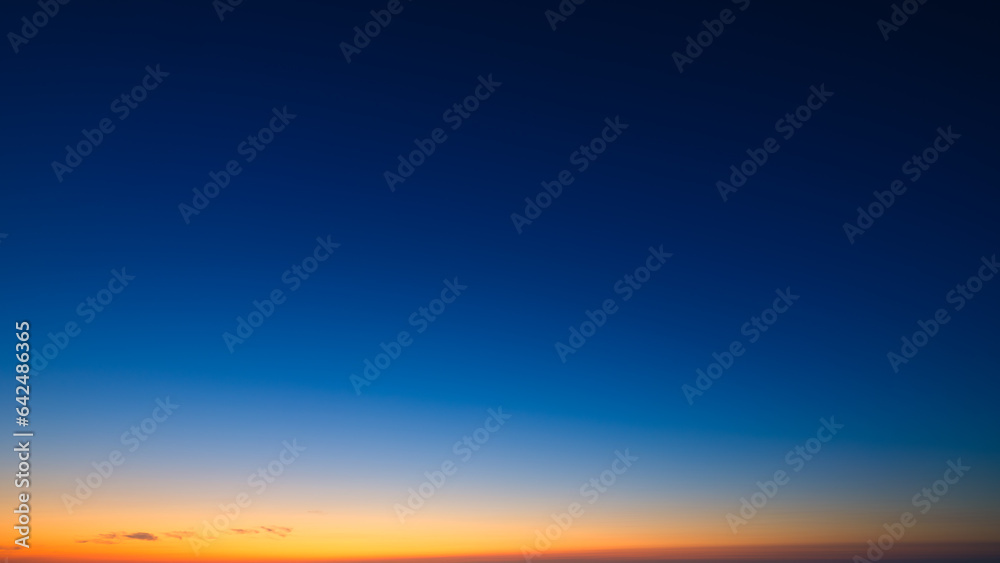 Color gradient on the sky. Sky with clouds during sunset. Clouds and blue sky. Photo for design and 