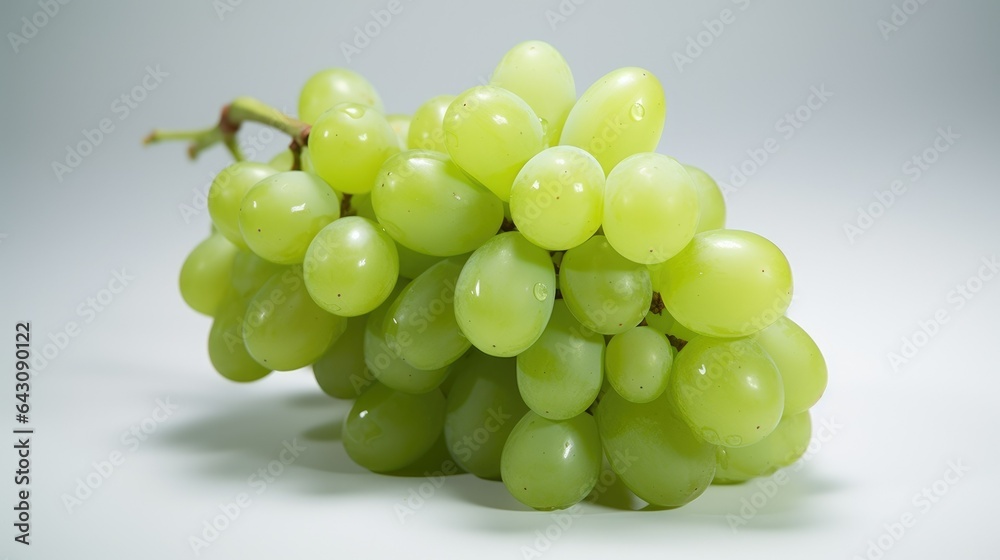Refreshing and Vibrant: A Captivating Medium Shot of Luscious Green Grapes, Illuminated with Softbox