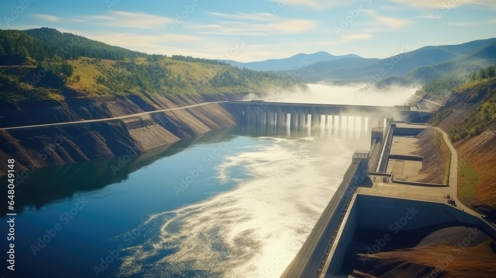Hydroelectric dam, Sustainable and clean energy.