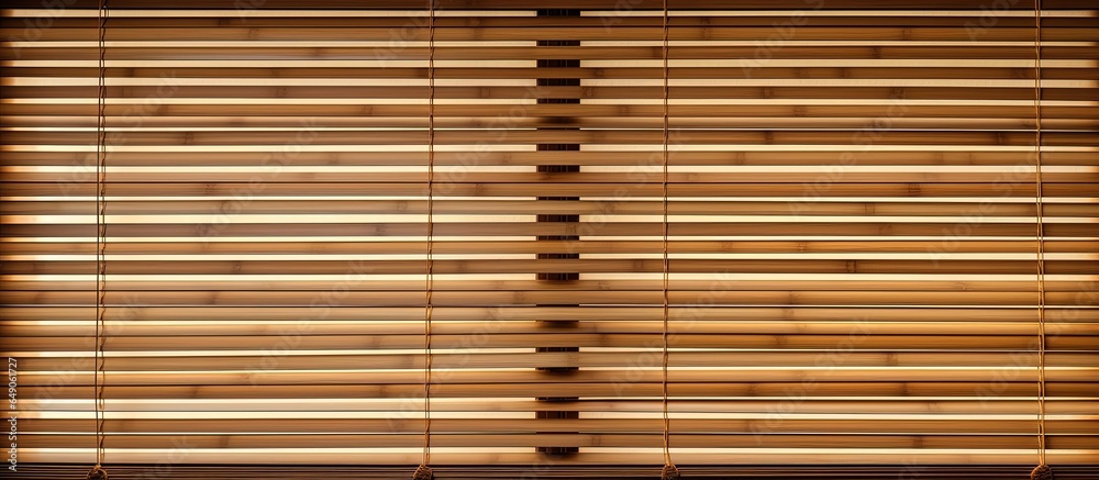 Closing bamboo blind with symmetrical front face