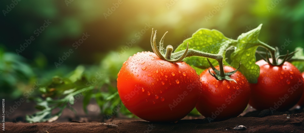 Fresh garden grown red tomato