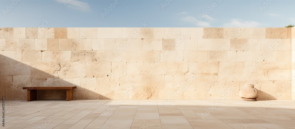 Minimal outdoor architecture of the Western Wall