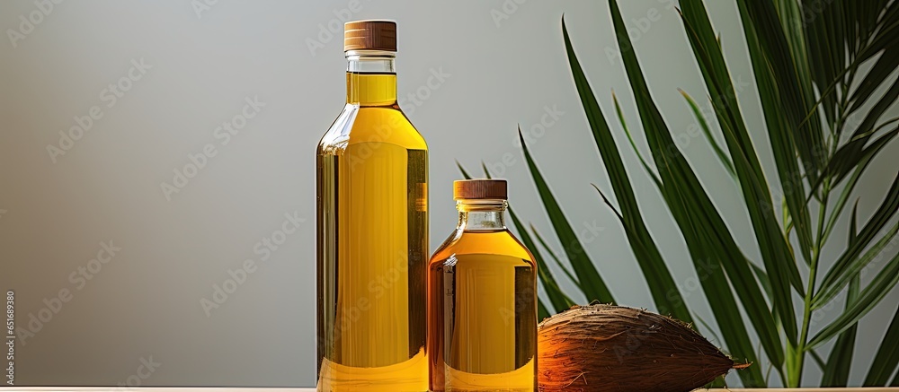 Plastic bottled vegetable oil sold in store contains palm oil