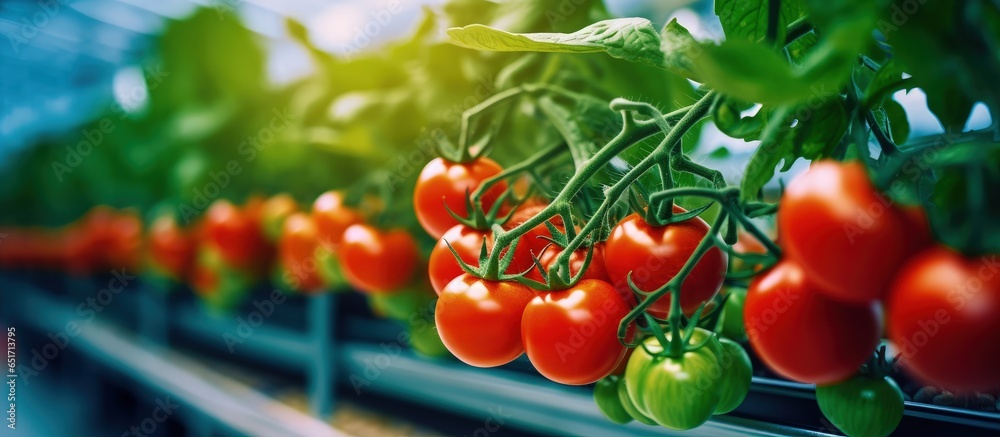 Monitoring sensors used in an industrial greenhouse managing tomato growth equipment