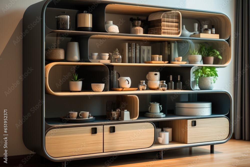 Fashionable and high-tech storage cabinet.