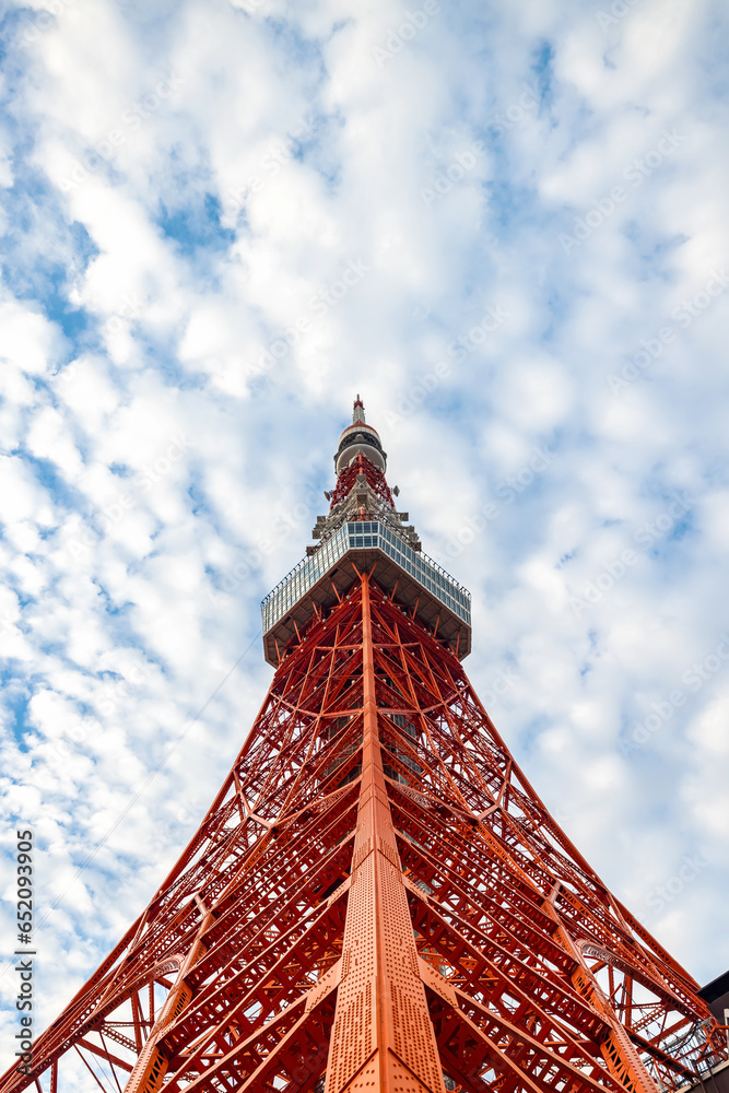 Tokyo Tower, against the background of Minato, Tokyo, Japan
