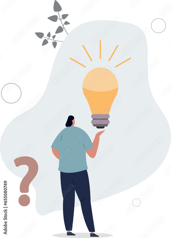 Question and answer, q and a or solution to solve problem, FAQ frequently asked question, help or creative thinking idea concept.flat vector illustration